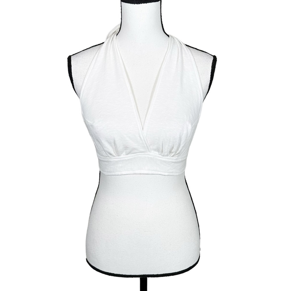 Urban Renewal White Halter Tie Crop Top
